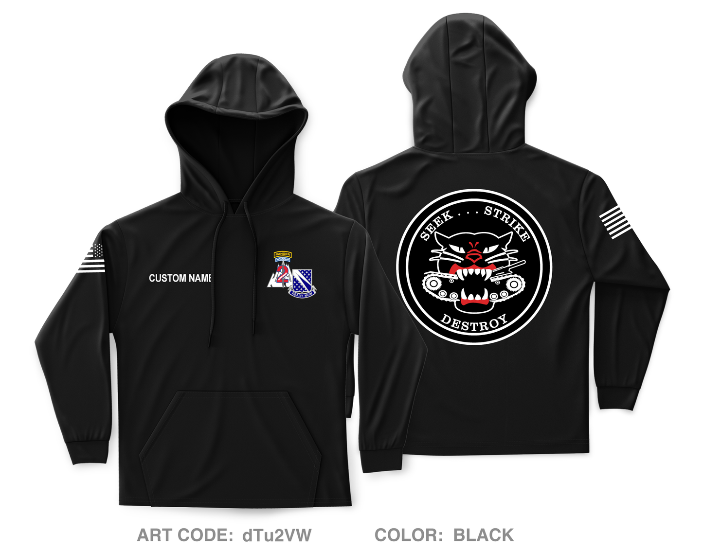 HHT 1-89 CAV Core Men's Hooded Performance Sweatshirt - dTu2VW
