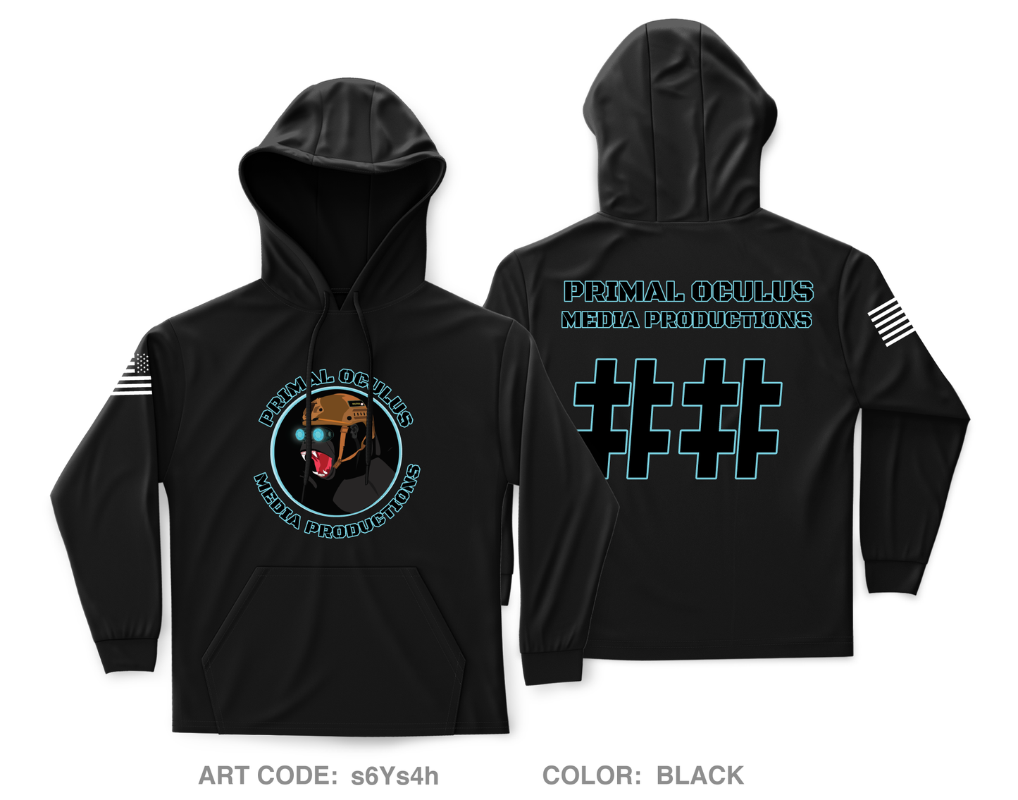 CUSTOM Primal Oculus Media Productions Core Men's Hooded Performance Sweatshirt - s6Ys4h