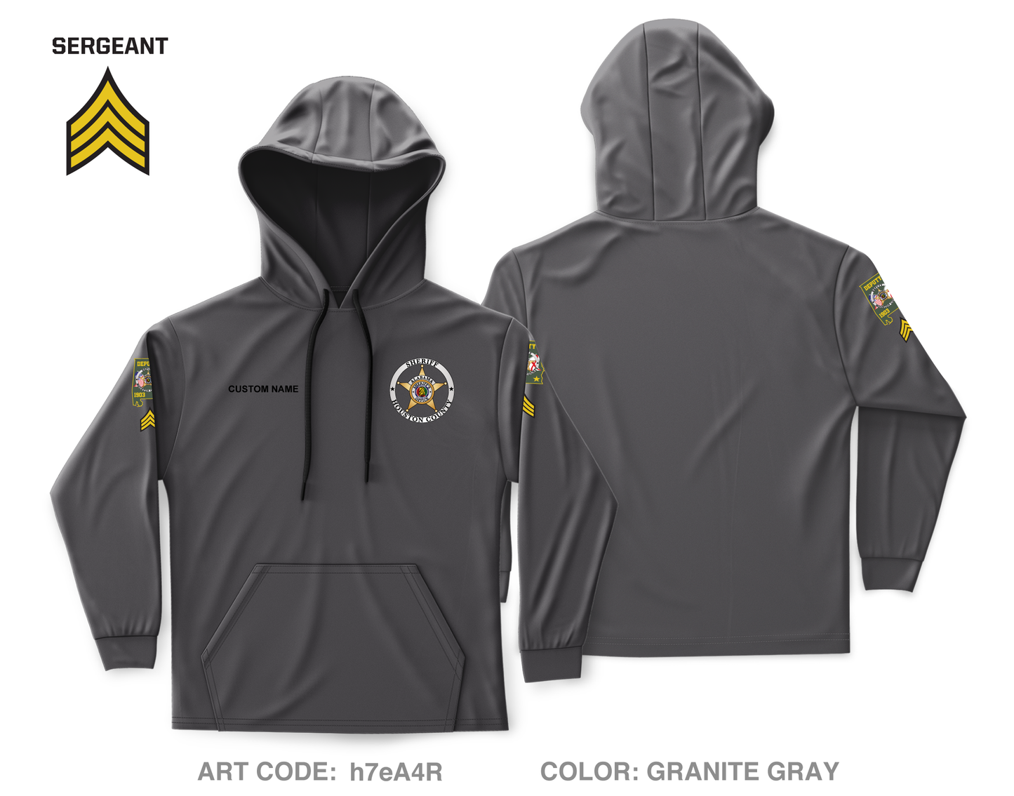CUSTOM Houston County Sheriffs Department Core Men's Hooded Performance Sweatshirt - h7eA4R_SERG