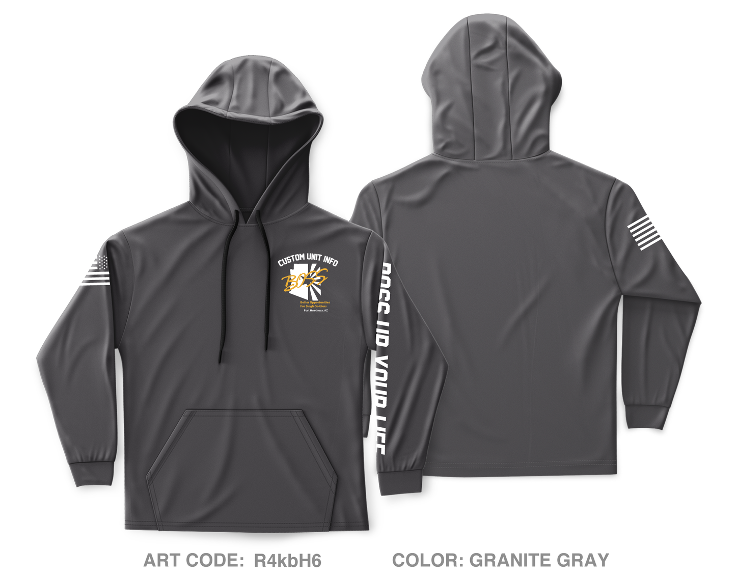 CUSTOM Fort Huachuca BOSS Core Men's Hooded Performance Sweatshirt - R4kbH6