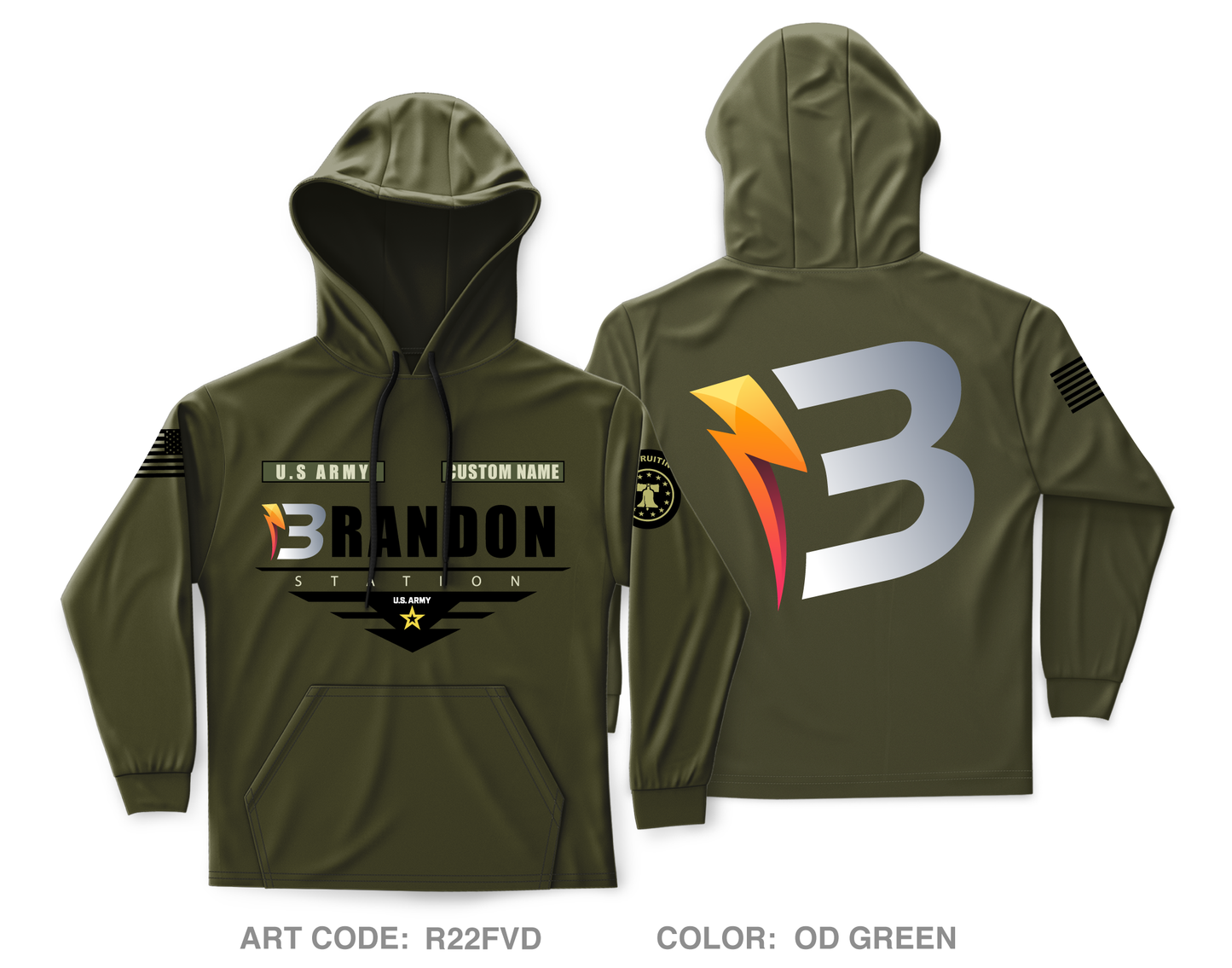 CUSTOM Brandon Station Core Men's Hooded Performance Sweatshirt - R22FVD