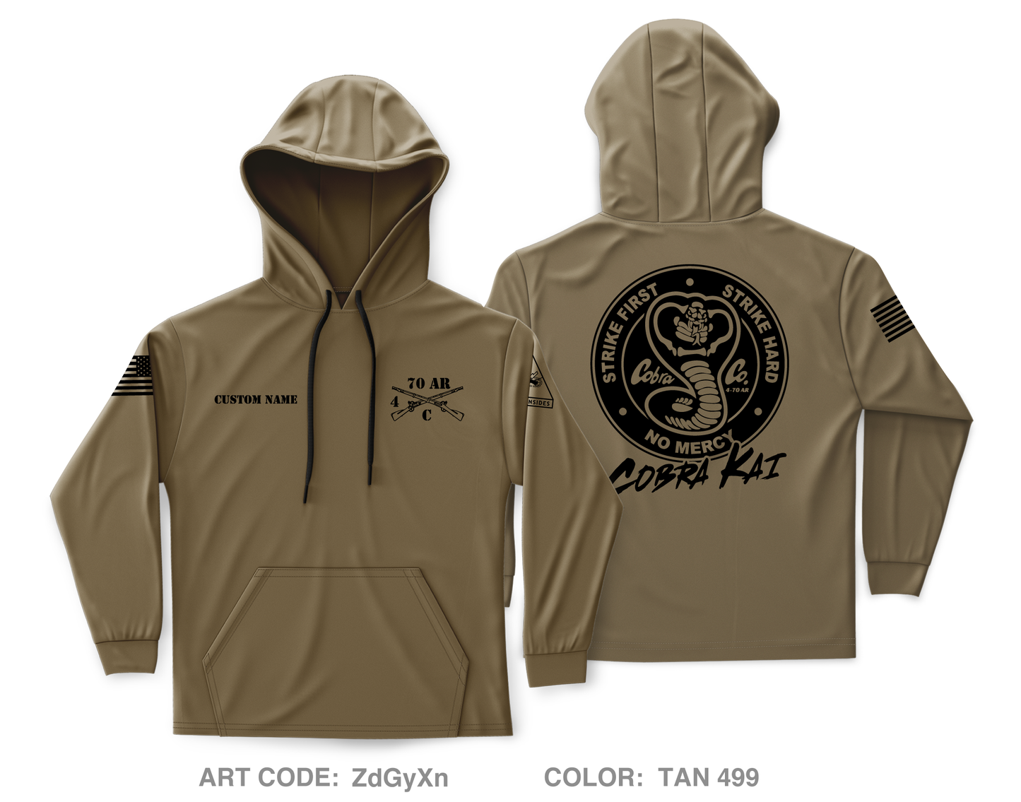 CUSTOM C Co, 4-70 AR, 1/1 AD Core Men's Hooded Performance Sweatshirt - ZdGyXn