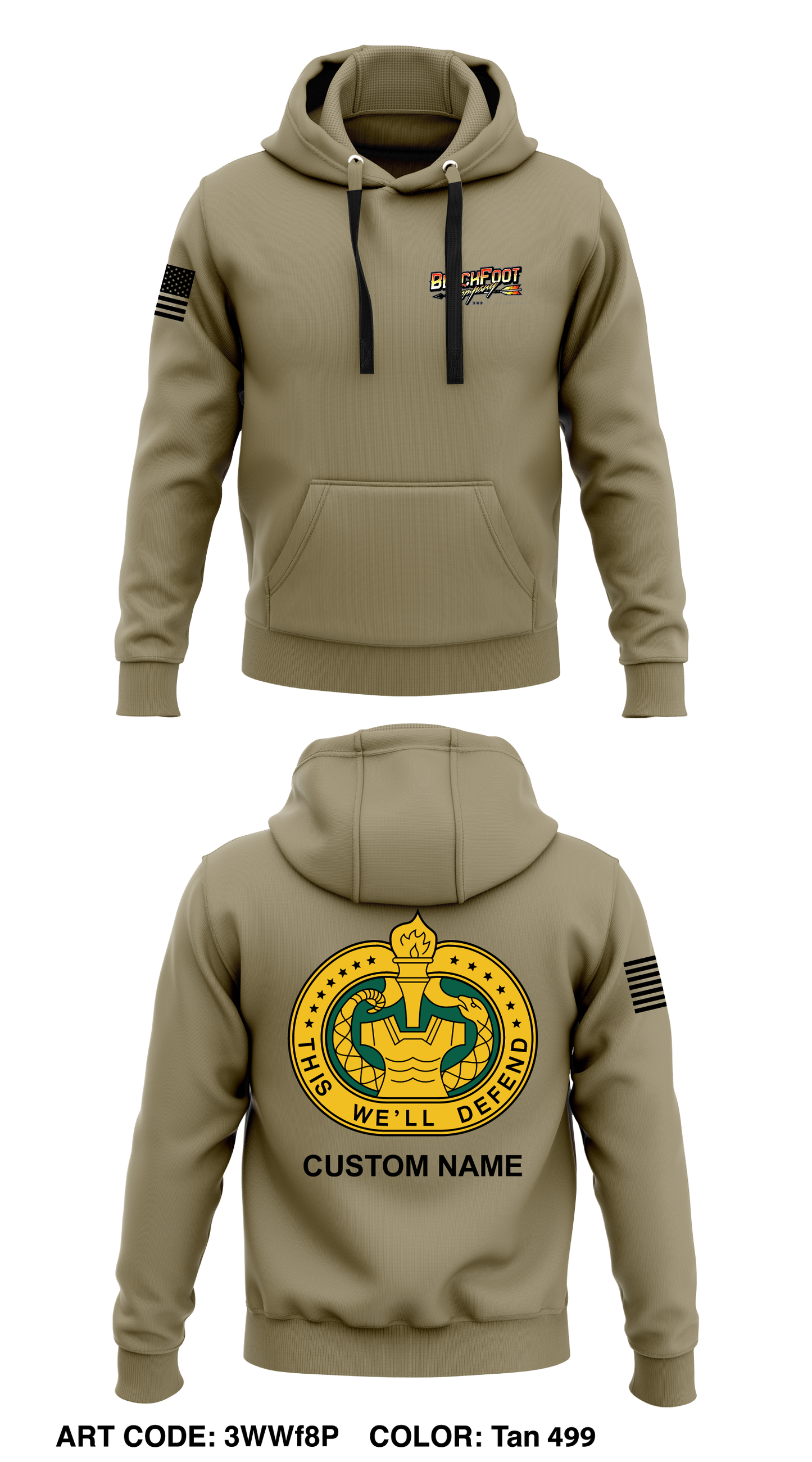 CUSTOM B Co 309th MI BN DS Core Men's Hooded Performance Sweatshirt - 3WWf8P