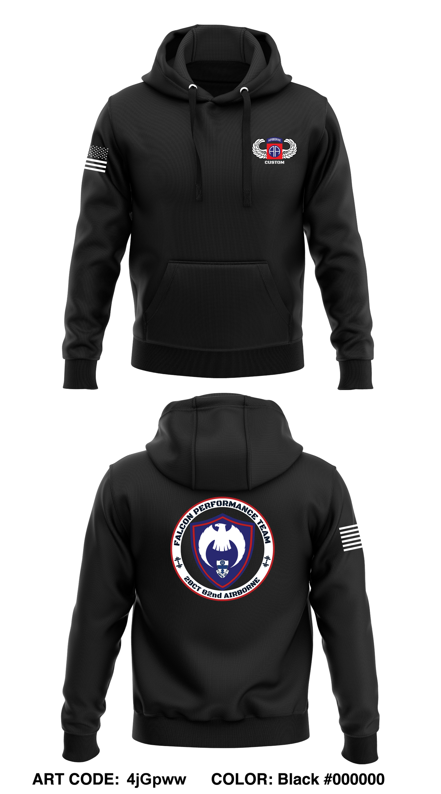 CUSTOM Falcon performance team 2bct 82nd airborne Store 1 Core Men's Hooded Performance Sweatshirt - 4jGpww