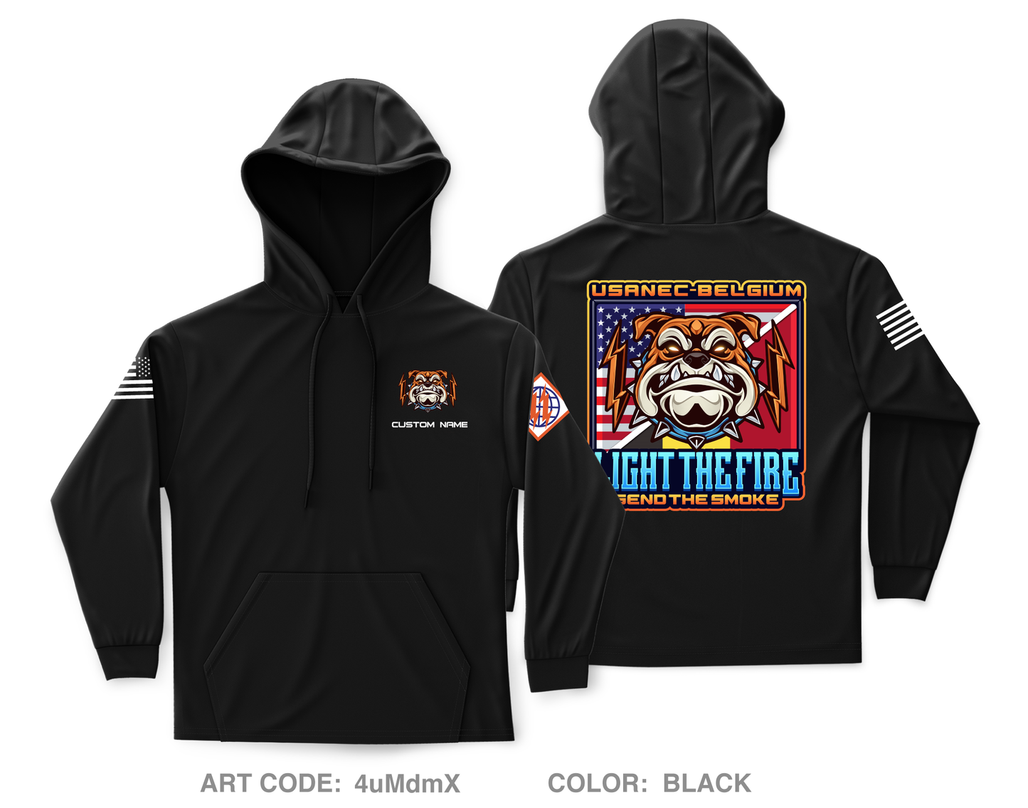 Custom USASA-Belgium Core Men's Hooded Performance Sweatshirt - 4uMdmX