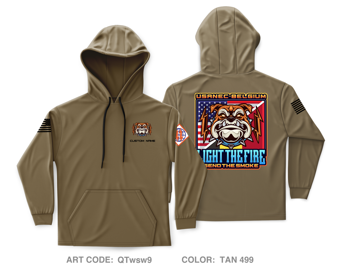 Custom USASA-Belgium Core Men's Hooded Performance Sweatshirt - QTwsw9