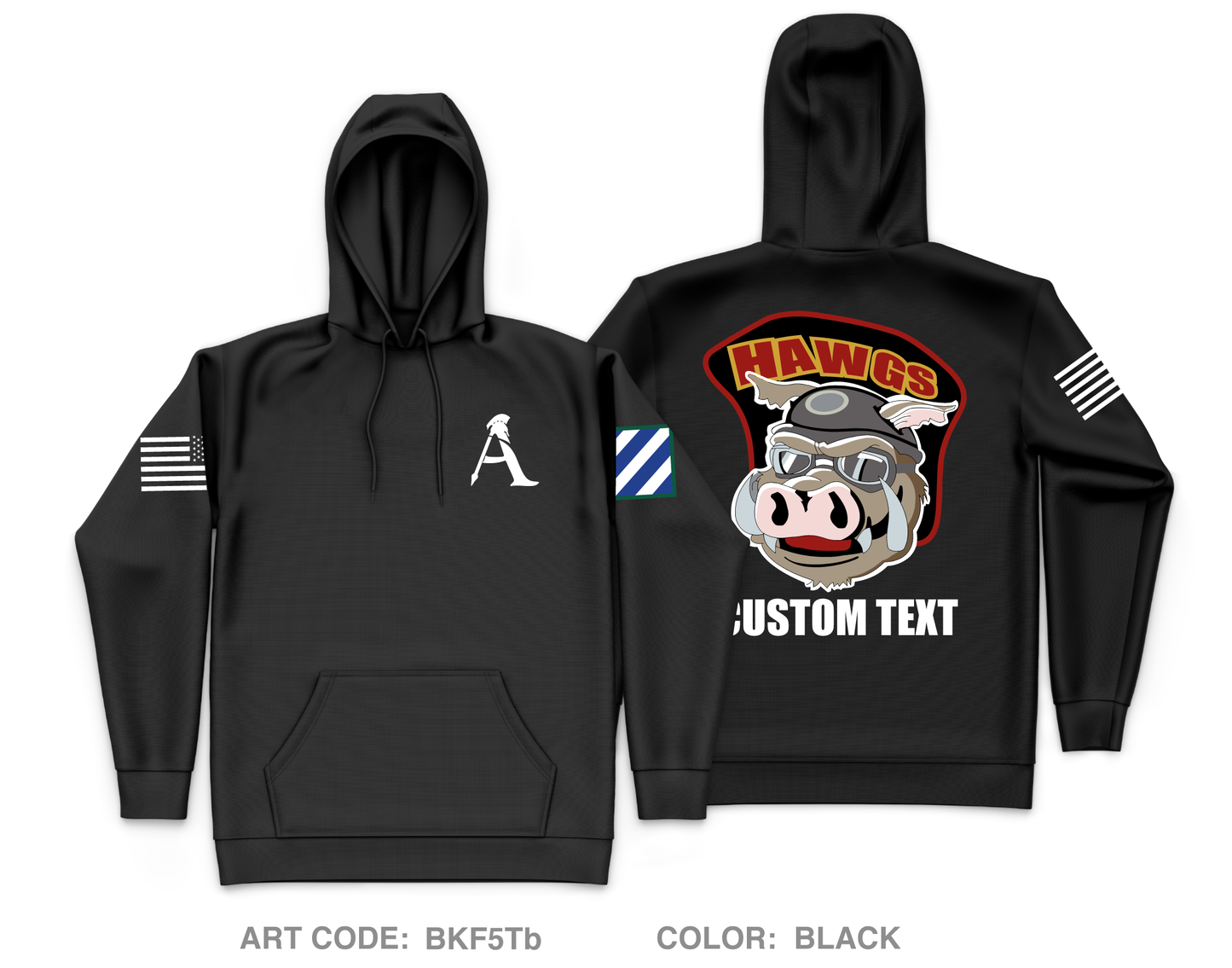 CUSTOM HQ Platoon, A CO, 3-67AR, 2ABCT, 3ID Core Men's Hooded Performance Sweatshirt - BKF5Tb
