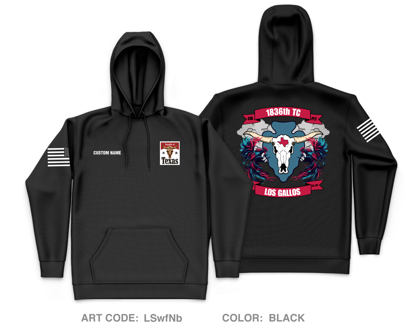 CUSTOM 4th Plt 1836th Combat HET Co Core Men's Hooded Performance Sweatshirt - LSwfNb