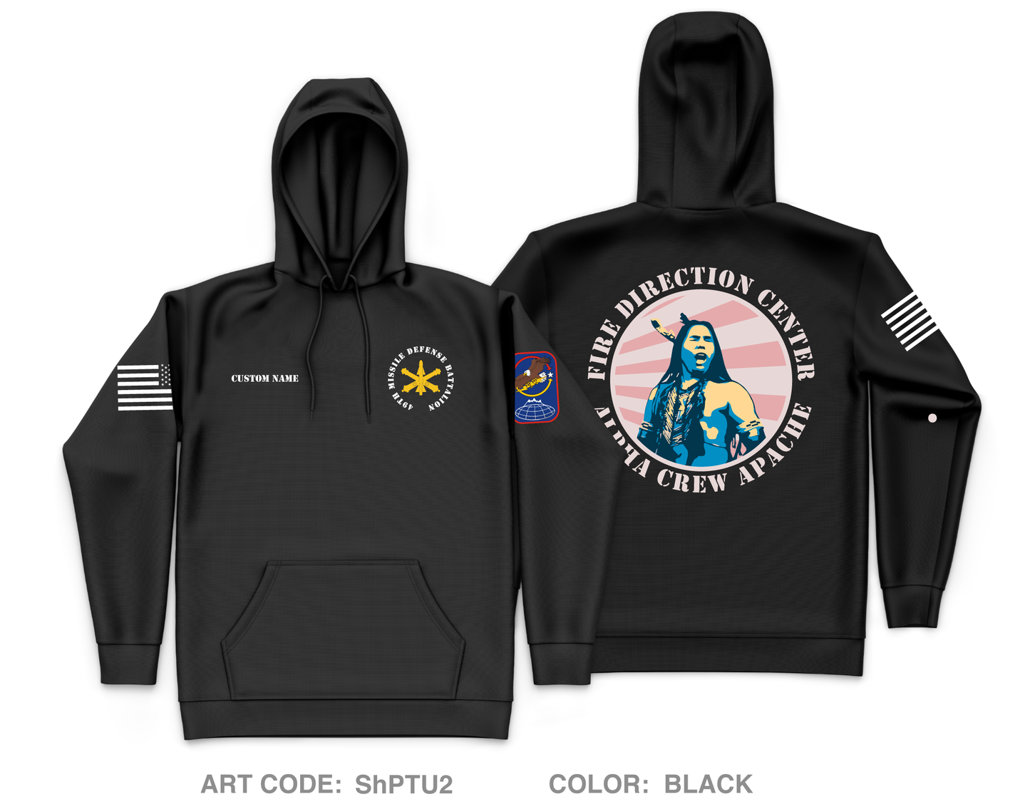 CUSTOM Alpha Crew, 49th Missile Defense Battalion Core Men's Hooded Performance Sweatshirt - ShPTU2