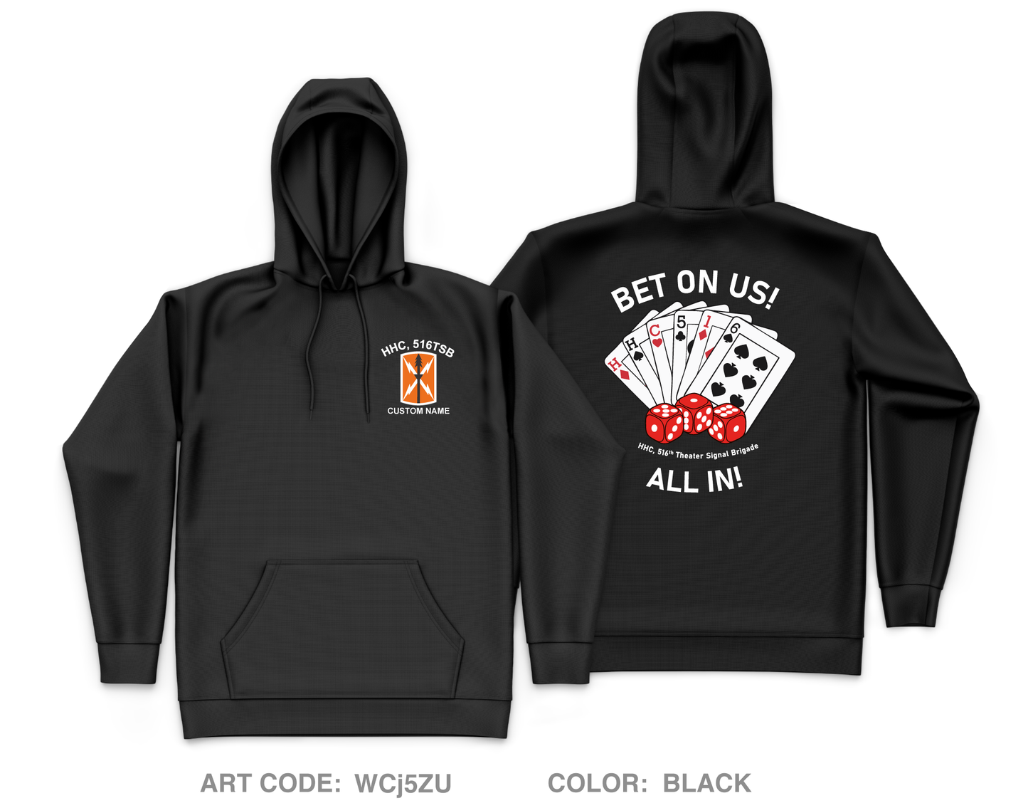 CUSTOM HHC, 516th Theater Signal Brigade Core Men's Hooded Performance Sweatshirt - WCj5ZU
