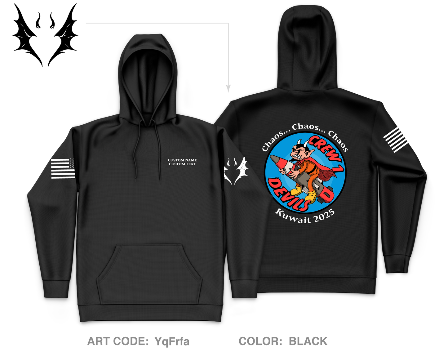 CUSTOM Bravo 1-44 ADA Crew 1 Core Men's Hooded Performance Sweatshirt - YqFrfa