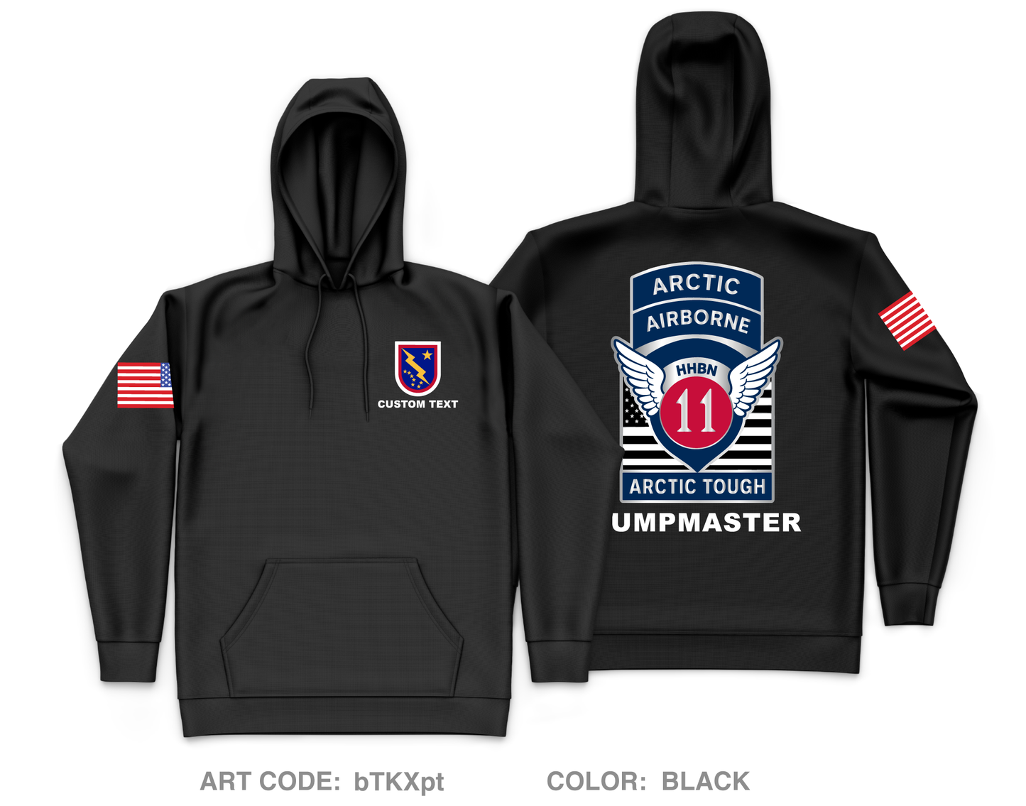 CUSTOM HHBN, 11th Airborne Division Core Men's Hooded Performance Sweatshirt - bTKXpt
