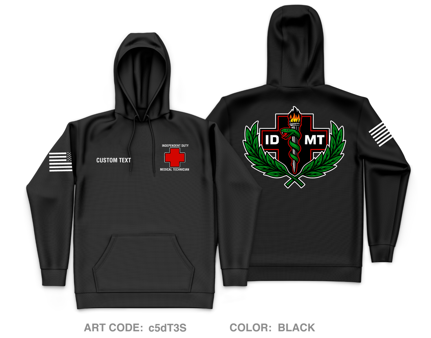 CUSTOM IDMT Core Men's Hooded Performance Sweatshirt - c5dT3S