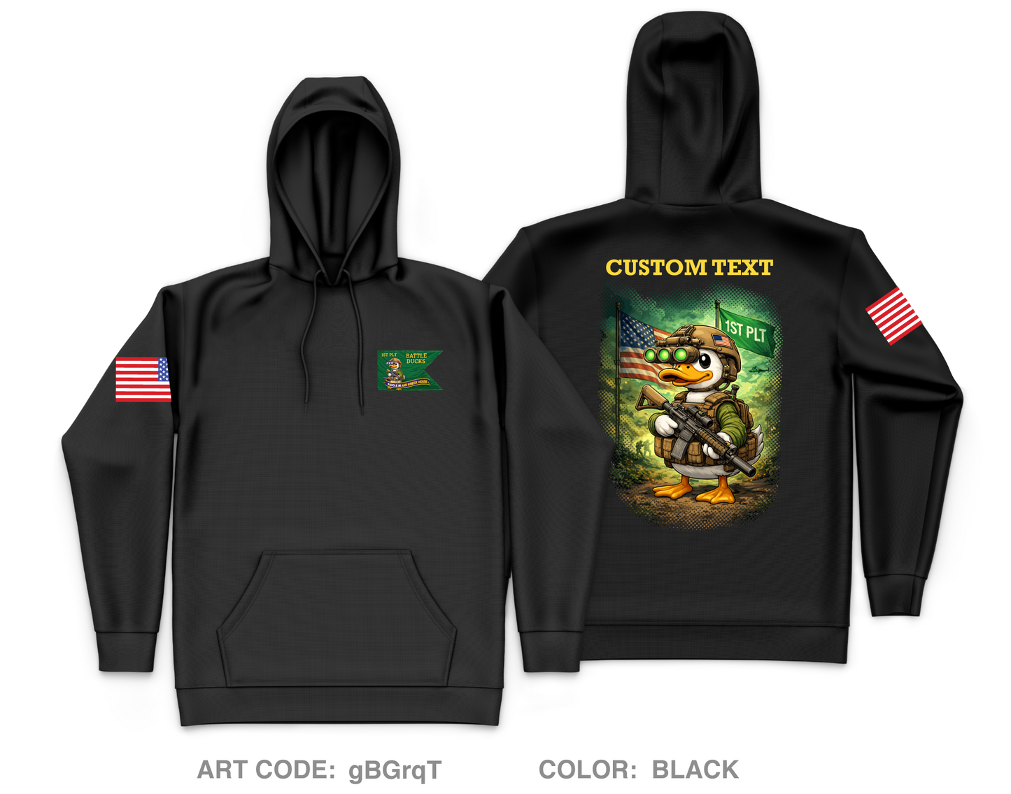 CUSTOM Battle Ducks Core Men's Hooded Performance Sweatshirt - gBGrqT