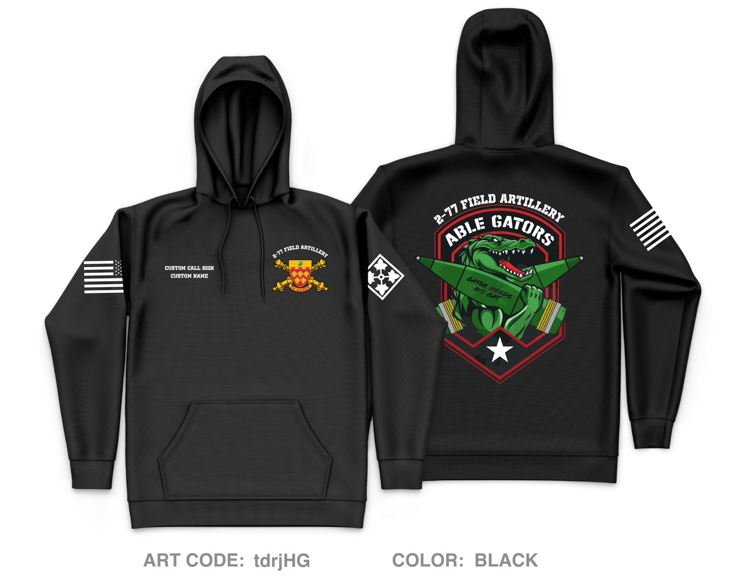 CUSTOM A BTRY 2-77 FA Core Men's Hooded Performance Sweatshirt - tdrjHG