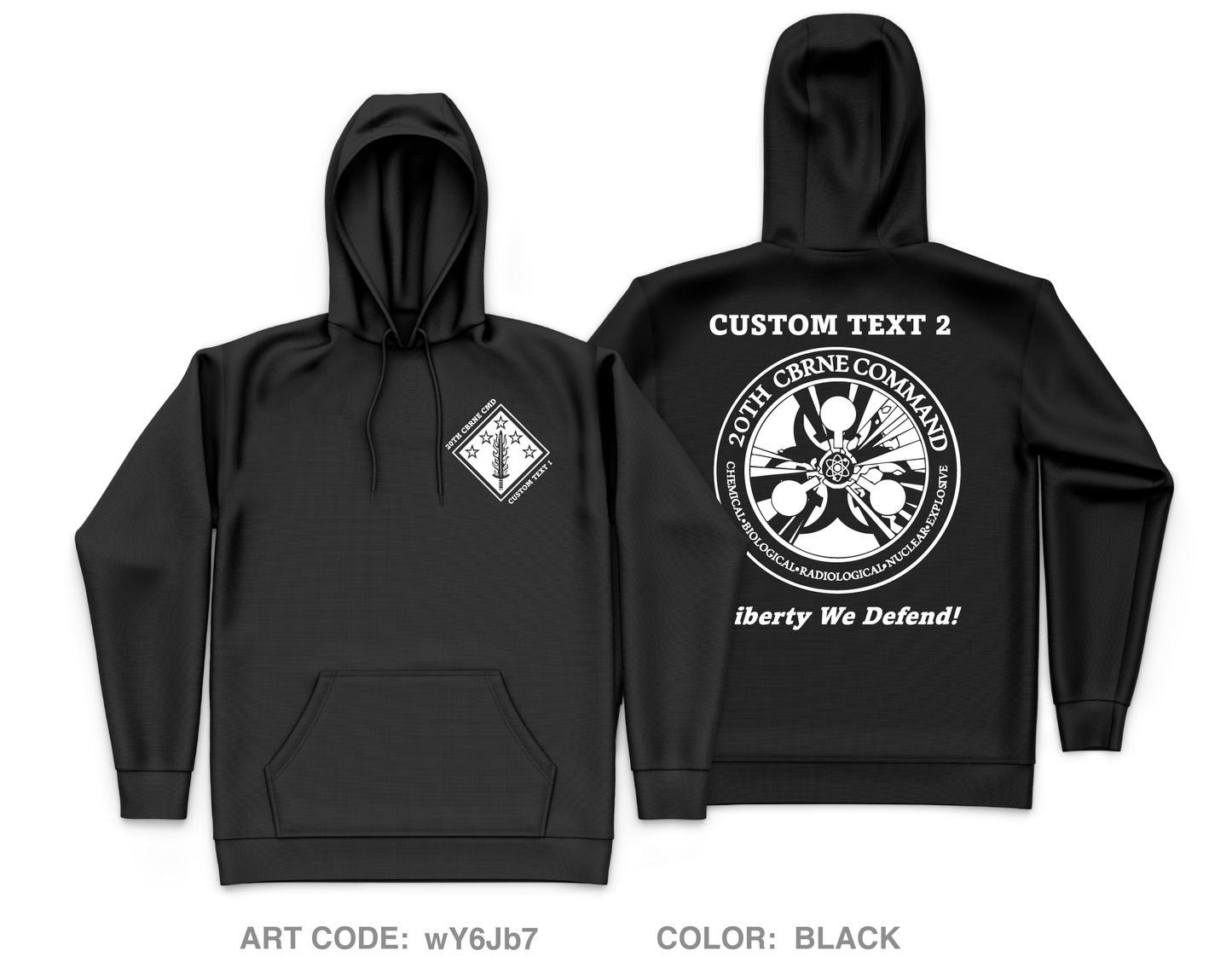 CUSTOM 20th CBRNE Command - Command Group Core Men's Hooded Performance Sweatshirt - wY6Jb7