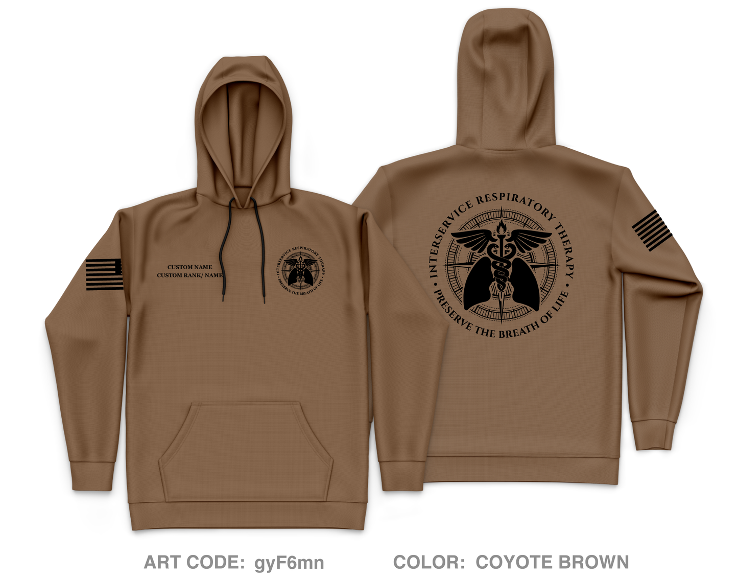 CUSTOM Interservice Respiratory Therapist Program Core Men's Hooded Performance Sweatshirt - gyF6mn