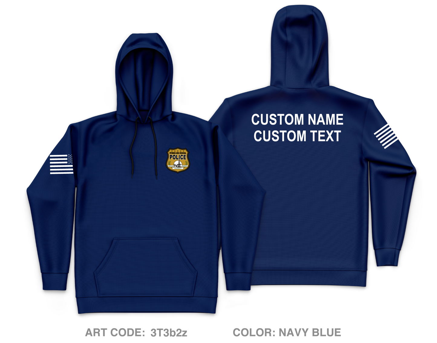 CUSTOM Wyoming Area Regional Police Core Men's Hooded Performance Sweatshirt - 3T3b2z