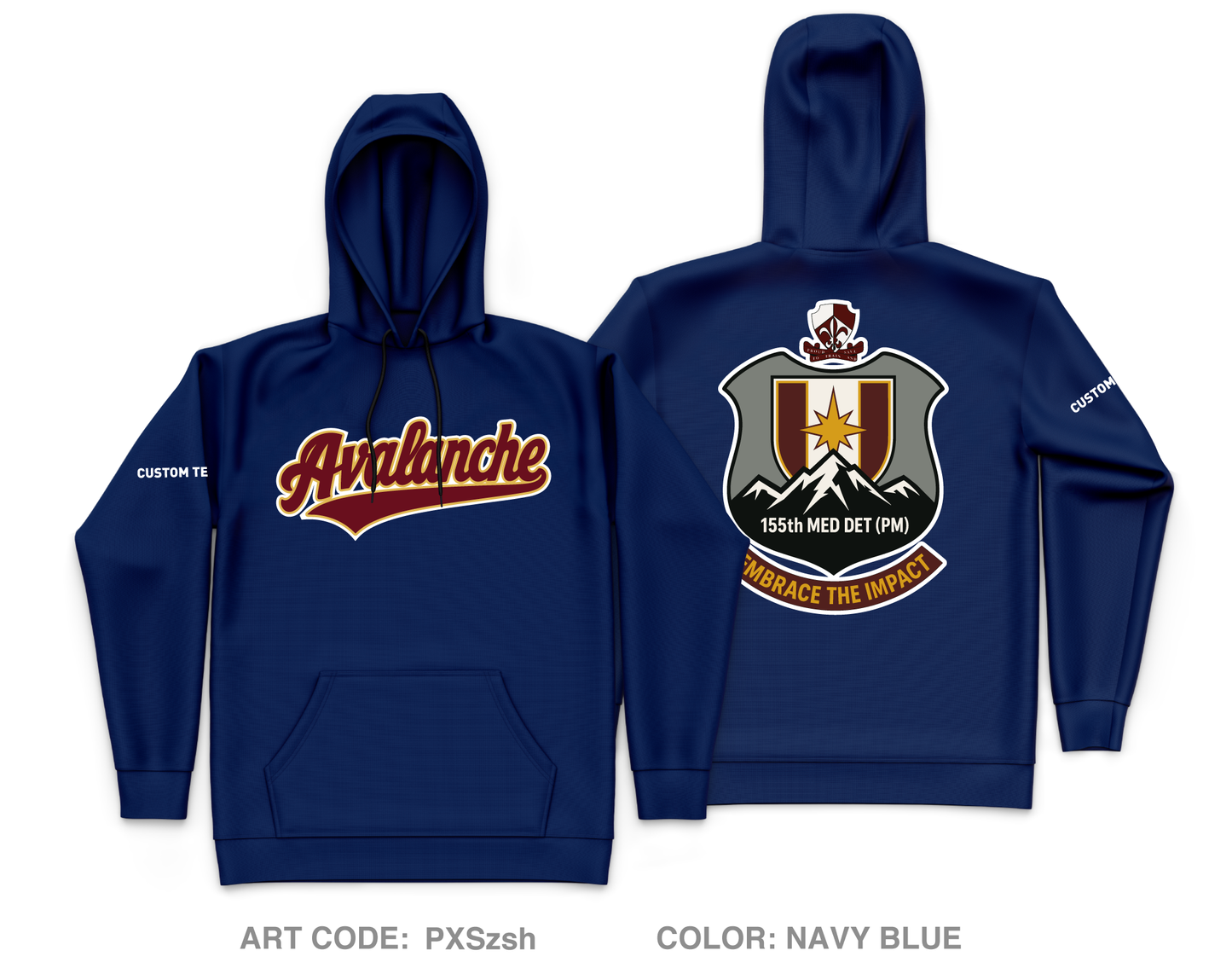 CUSTOM 155th Medical Detachment (PM) Core Men's Hooded Performance Sweatshirt - PXSzsh