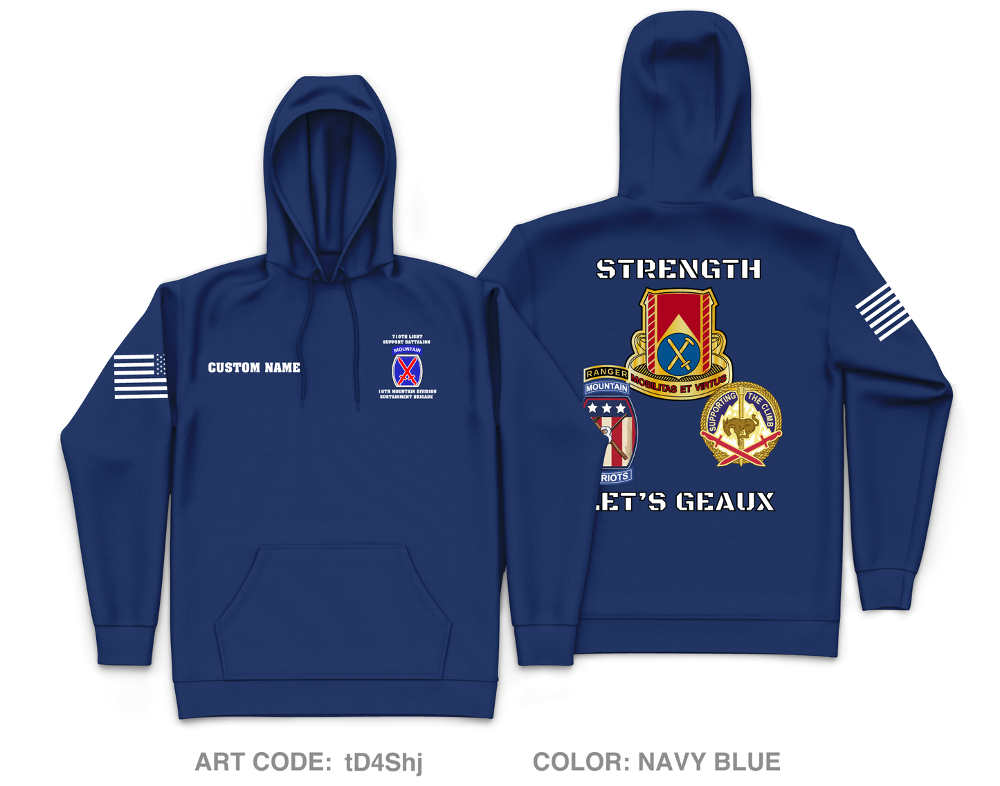 CUSTOM 710 Light Support Battalion Core Men's Hooded Performance Sweatshirt - tD4Shj