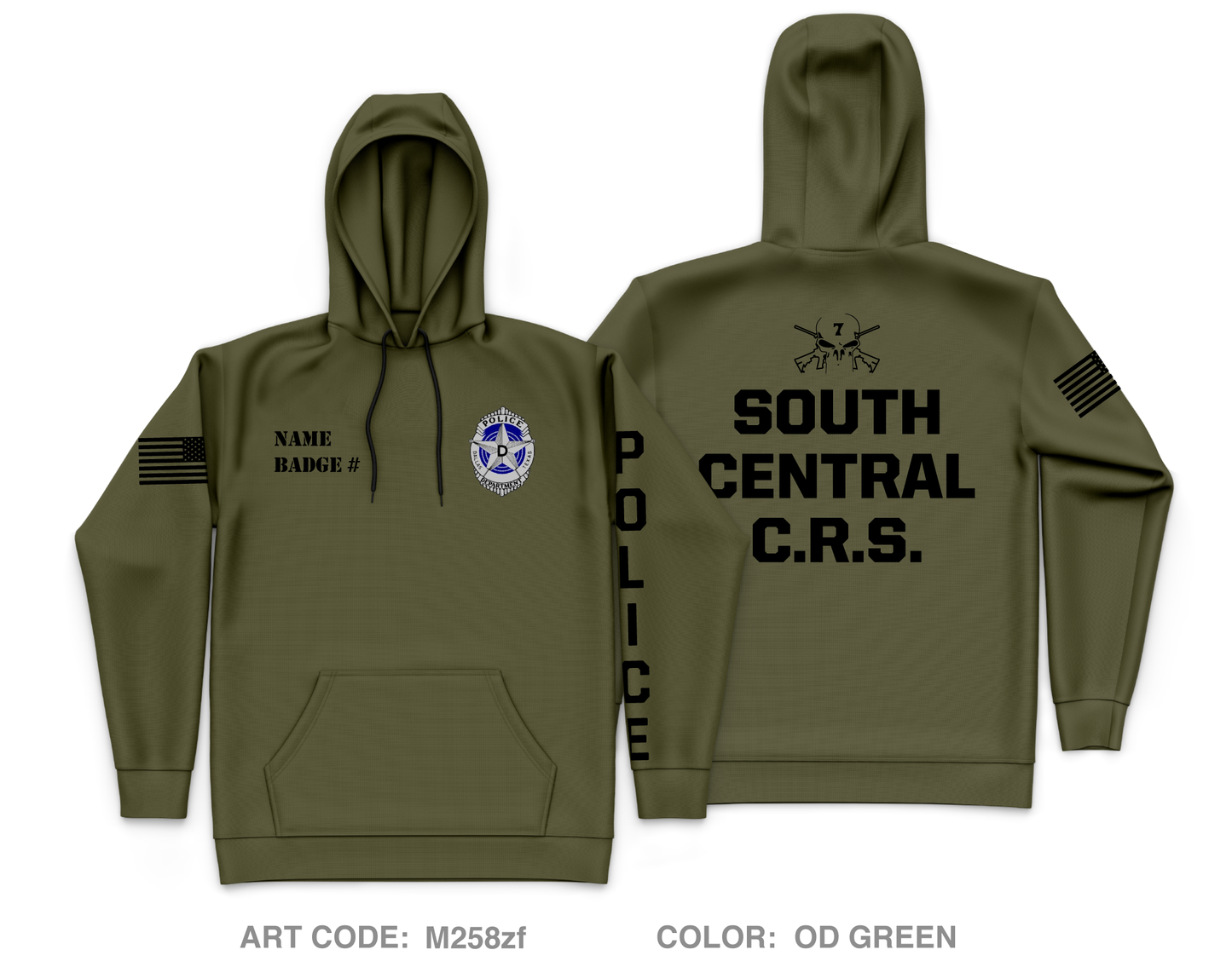 CUSTOM Dallas PD Store 1 Core Men's Hooded Performance Sweatshirt - M258zf
