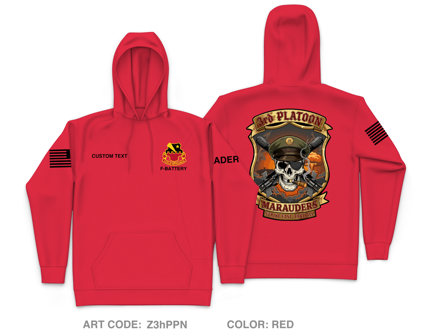 CUSTOM 3rd Platoon MARAUDERS Core Men's Hooded Performance Sweatshirt - Z3hPPN