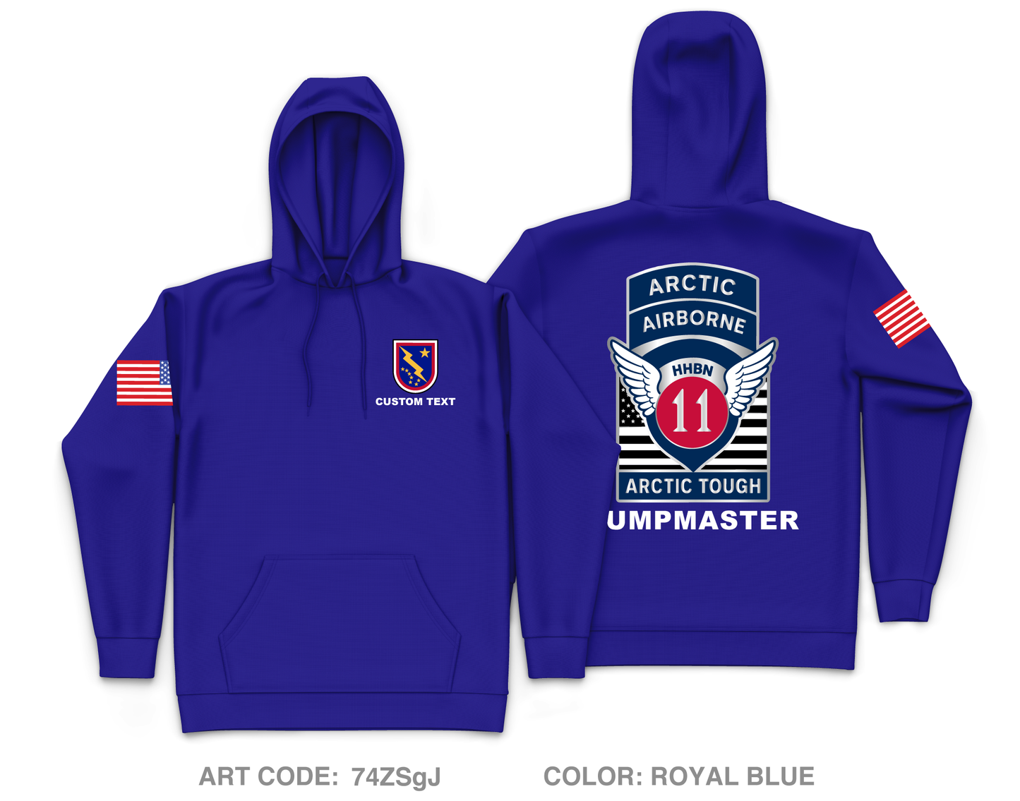CUSTOM HHBN, 11th Airborne Division Core Men's Hooded Performance Sweatshirt - 74ZSgJ