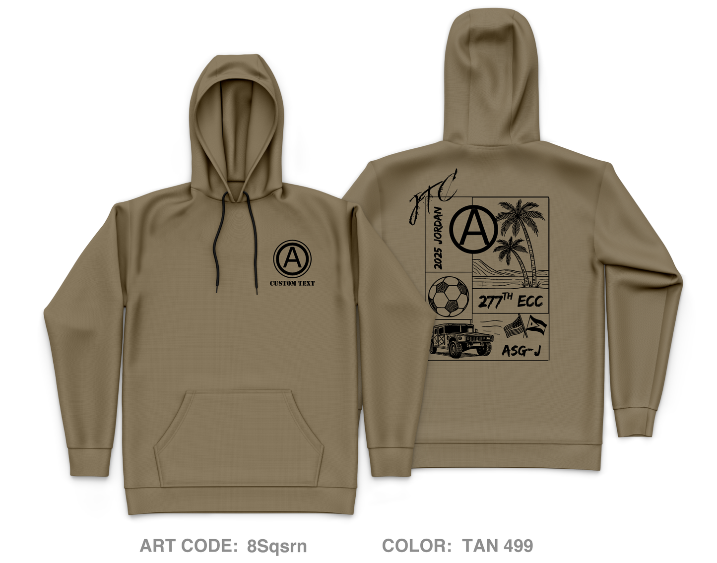 CUSTOM 2nd Platoon 277th ECC Core Men's Hooded Performance Sweatshirt - 8Sqsrn