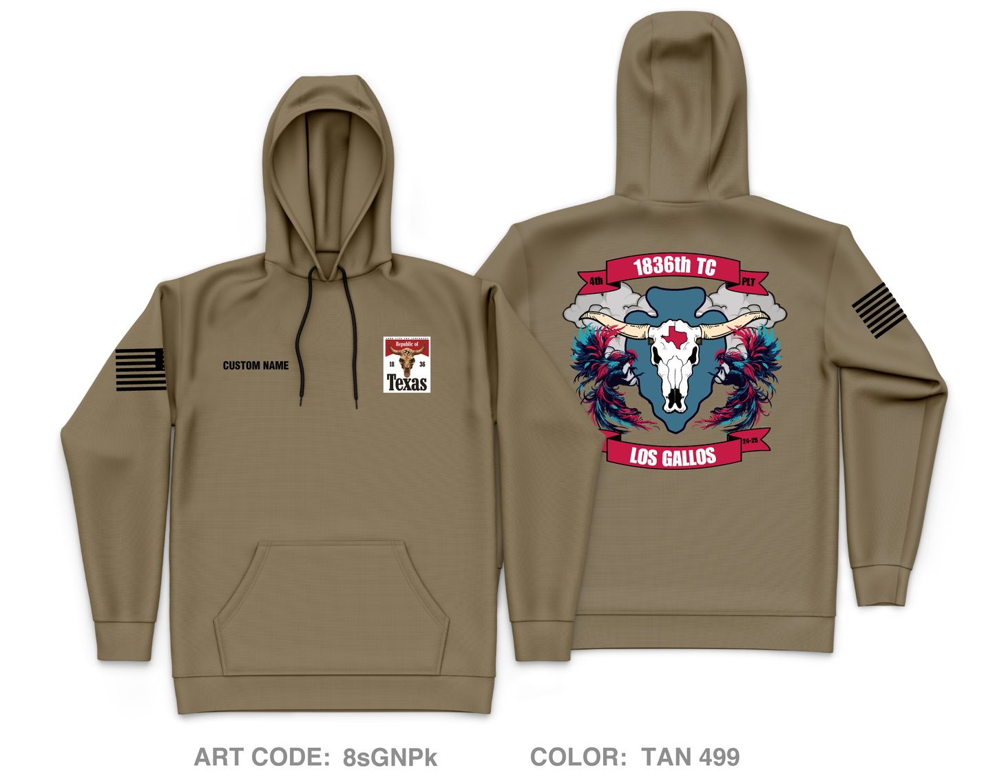 CUSTOM 4th Plt 1836th Combat HET Co Core Men's Hooded Performance Sweatshirt - 8sGNPk