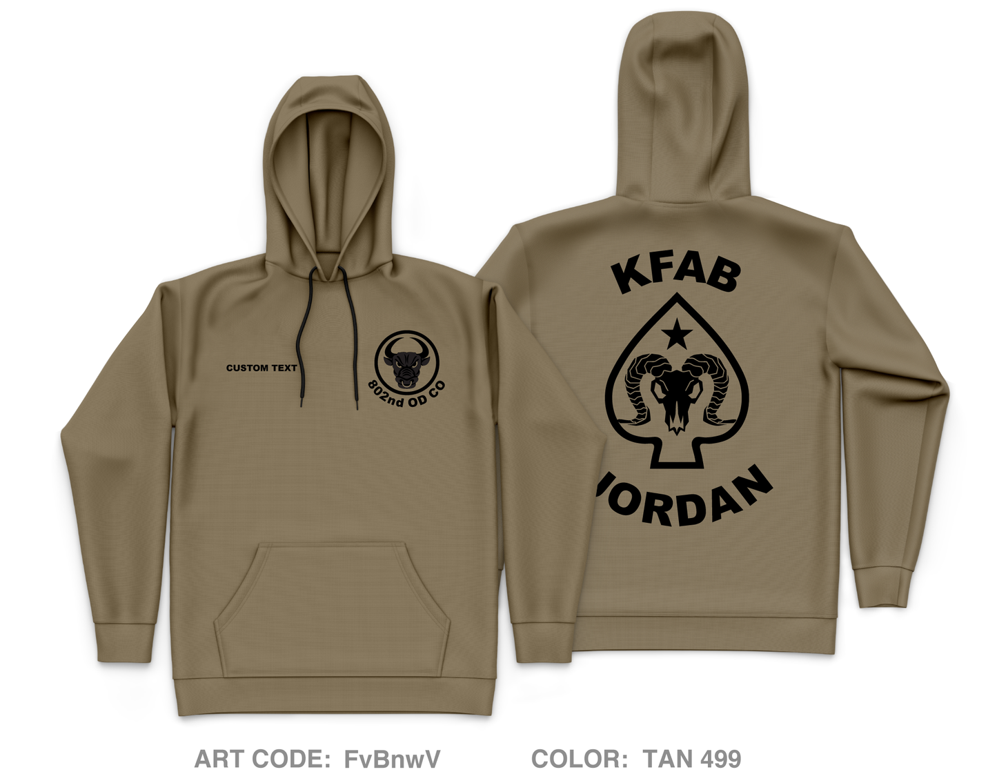 CUSTOM 802nd OD Co Core Men's Hooded Performance Sweatshirt - FvBnwV