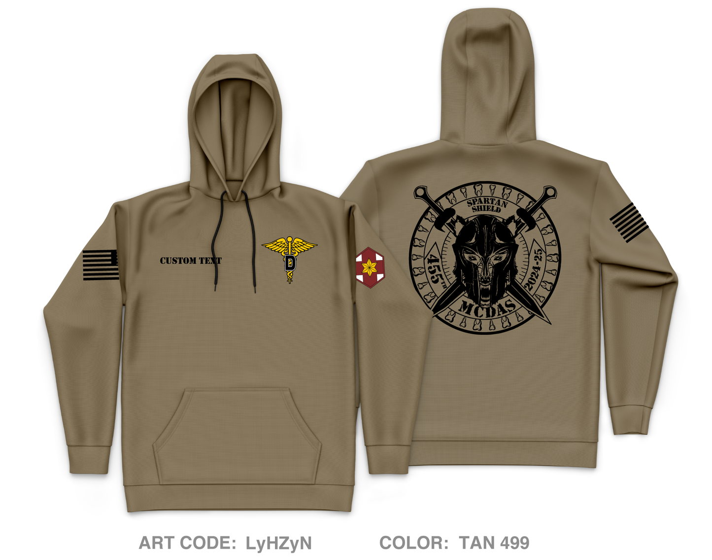 CUSTOM 455th MCD(AS)-FWD Core Men's Hooded Performance Sweatshirt - LyHZyN