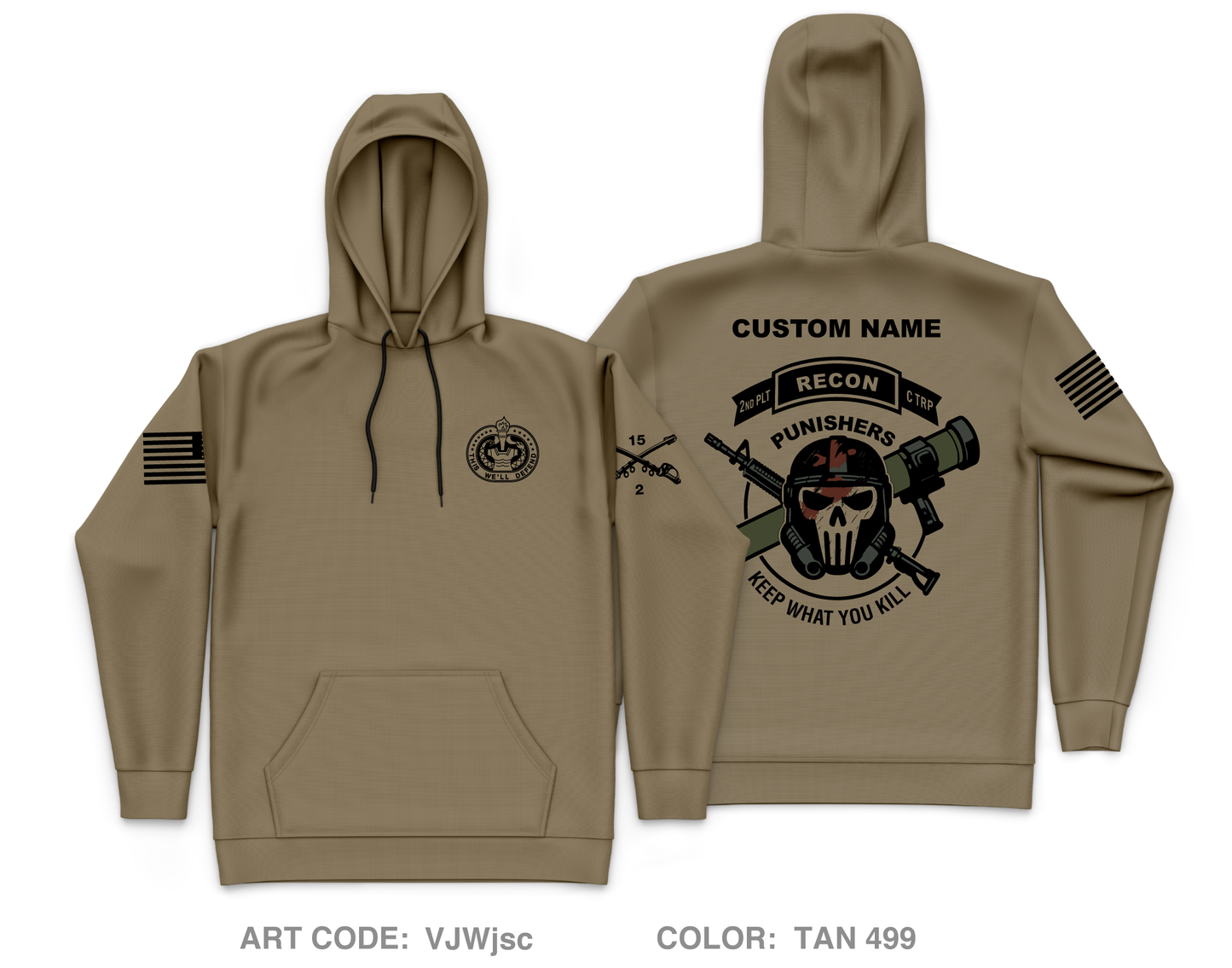 CUSTOM 2nd Platoon, C Troop, 2-15 Cav Core Men's Hooded Performance Sweatshirt - VJWjsc