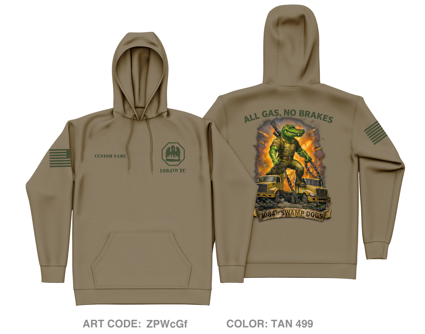 CUSTOM 1084th Transportation Company Core Men's Hooded Performance Sweatshirt - ZPWcGf