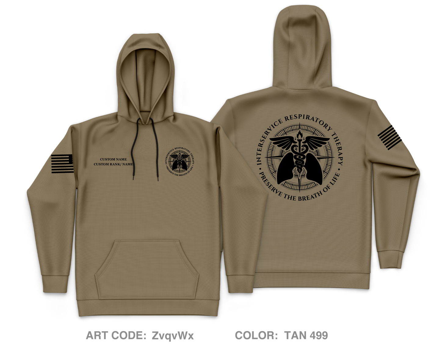 CUSTOM Interservice Respiratory Therapist Program Core Men's Hooded Performance Sweatshirt - ZvqvWx