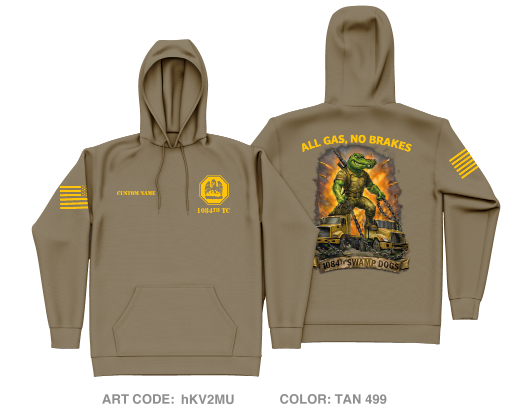 CUSTOM 1084th Transportation Company Core Men's Hooded Performance Sweatshirt - hKV2MU