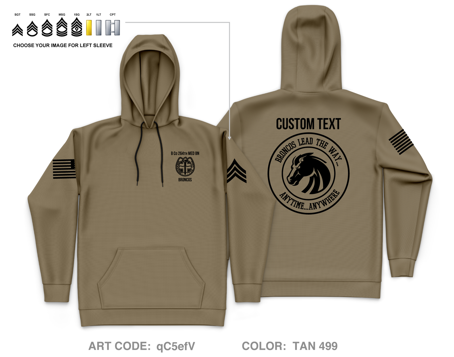 CUSTOM B Co 264th MED BN Store 1 Core Men's Hooded Performance Sweatshirt - qC5efV
