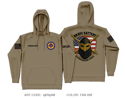 CUSTOM Bravo Battery 3-112 FA Fundraising Collection Core Men's Hooded Performance Sweatshirt - qKNptM