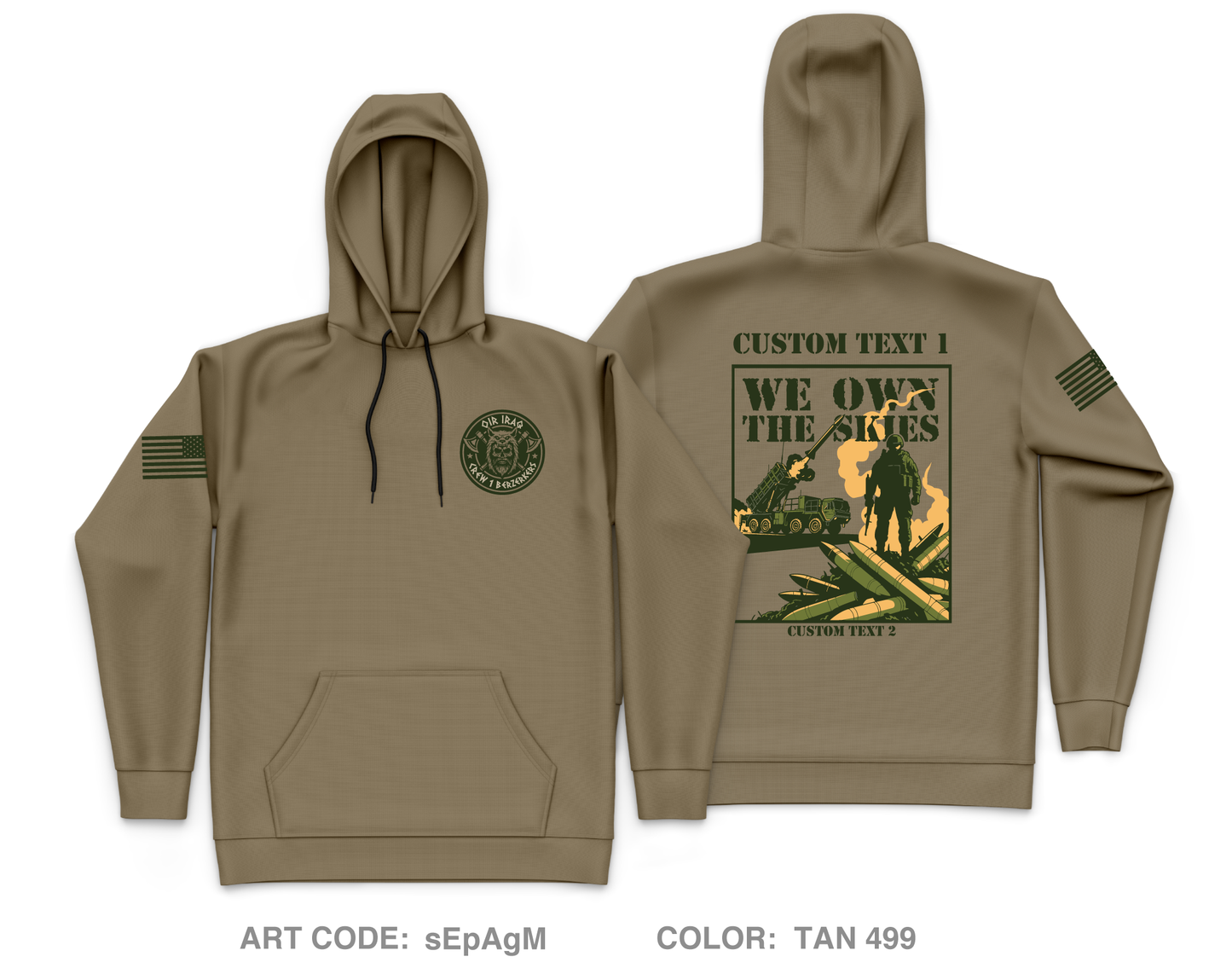 CUSTOM Crew 1 Bezerkers Core Men's Hooded Performance Sweatshirt - sEpAgM