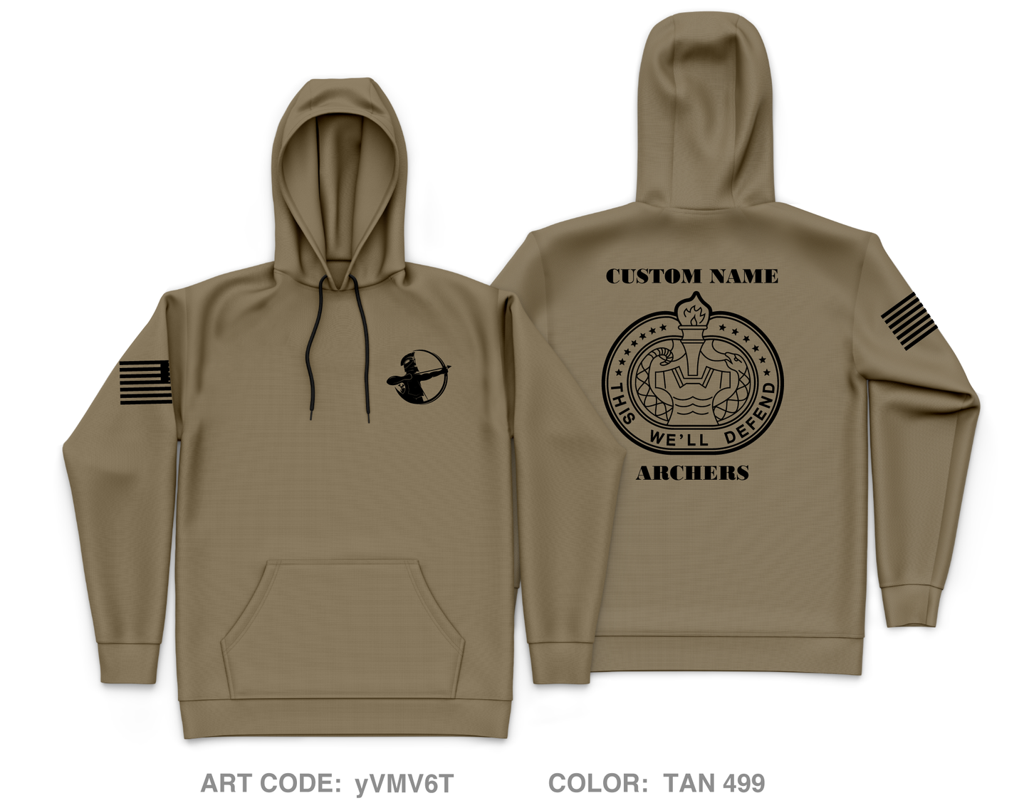 CUSTOM ALPHA COMPANY 305TH MI BN Core Men's Hooded Performance Sweatshirt - yVMV6T