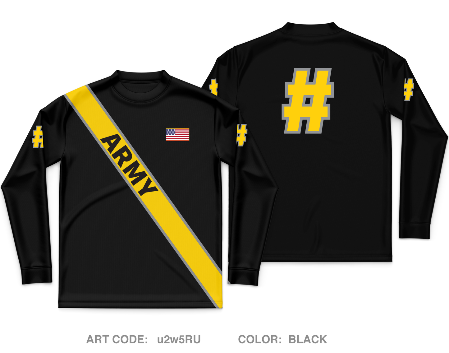 CUSTOM Army Polo Club Core Men's LS Performance Tee - u2w5RU