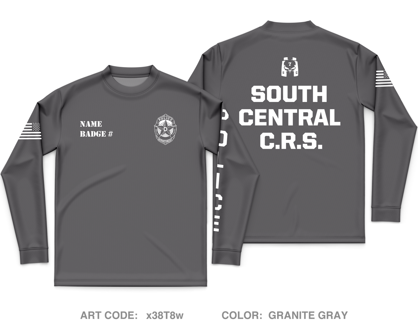 CUSTOM Dallas PD Store 1 Core Men's LS Performance Tee - x38T8w
