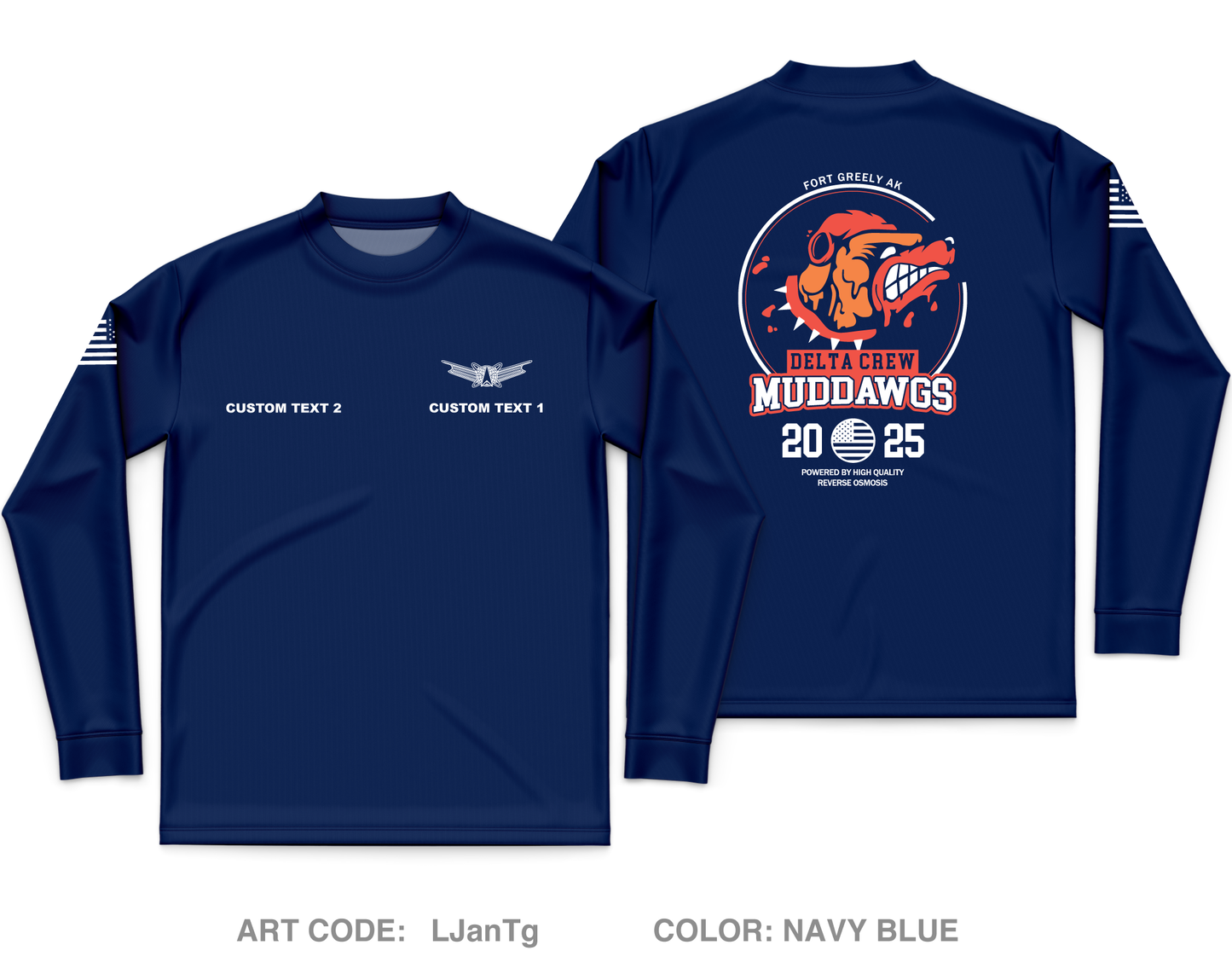 CUSTOM Delta Crew Core Men's LS Performance Tee - LJanTg