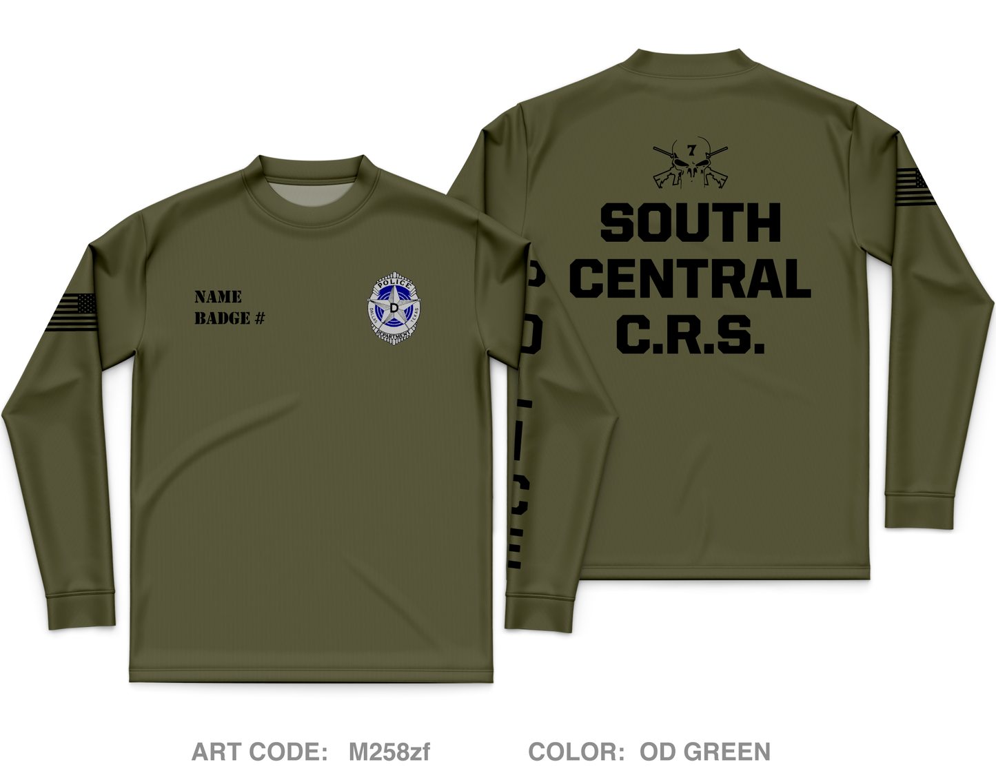 CUSTOM Dallas PD Store 1 Core Men's LS Performance Tee - M258zf