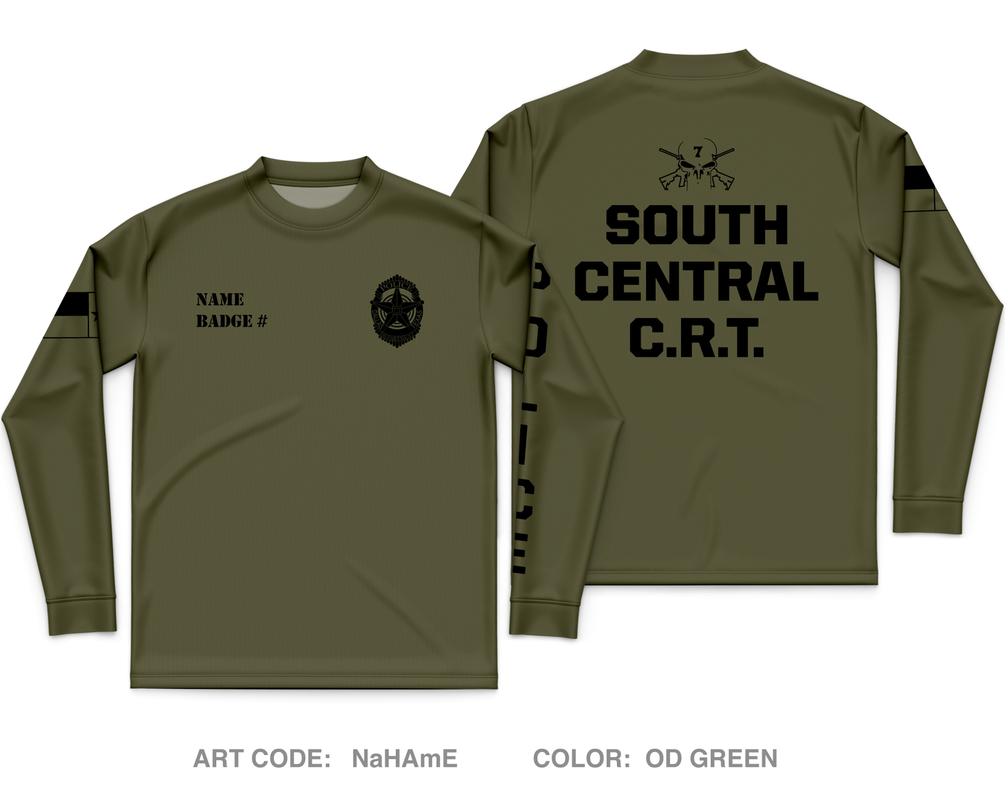 CUSTOM Dallas PD Store 1 Core Men's LS Performance Tee - NaHAmE
