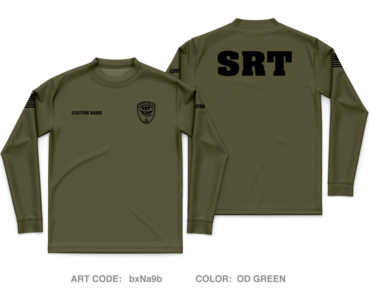 CUSTOM Department Of the army civilian police Core Men's LS Performance Tee - bxNa9b