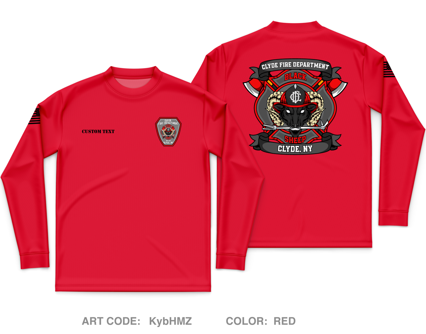 CUSTOM Clyde Fire Department Core Men's LS Performance Tee - KybHMZ