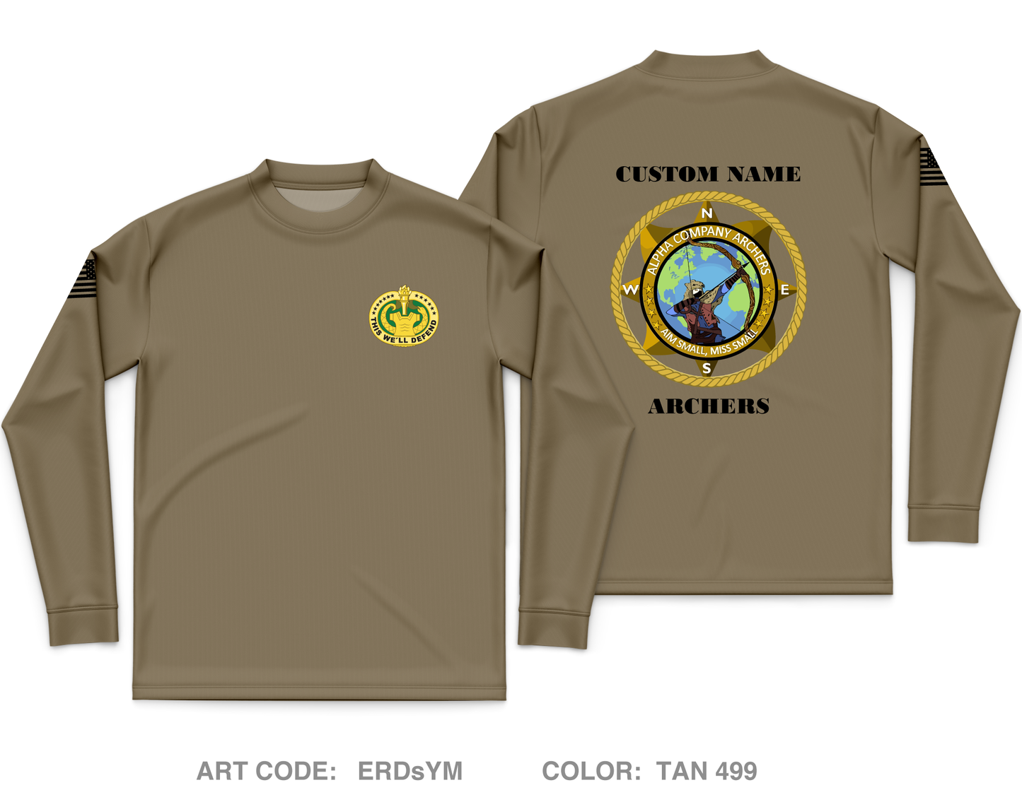 CUSTOM ALPHA COMPANY 305TH MI BN Core Men's LS Performance Tee - ERDsYM
