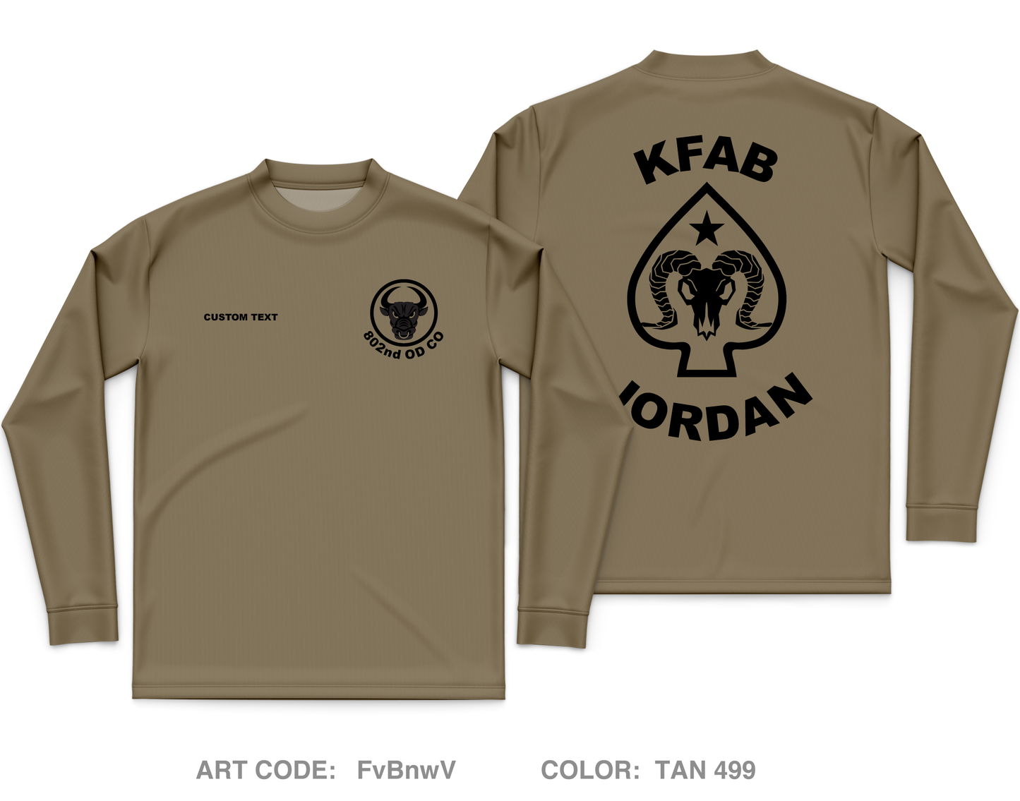 CUSTOM 802nd OD Co Core Men's LS Performance Tee - FvBnwV