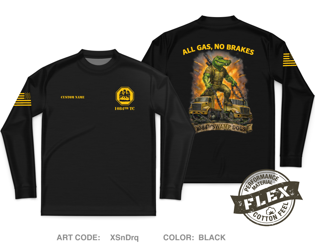 CUSTOM 1084th Transportation Company Core Men's LS Flex Performance Tee - XSnDrq