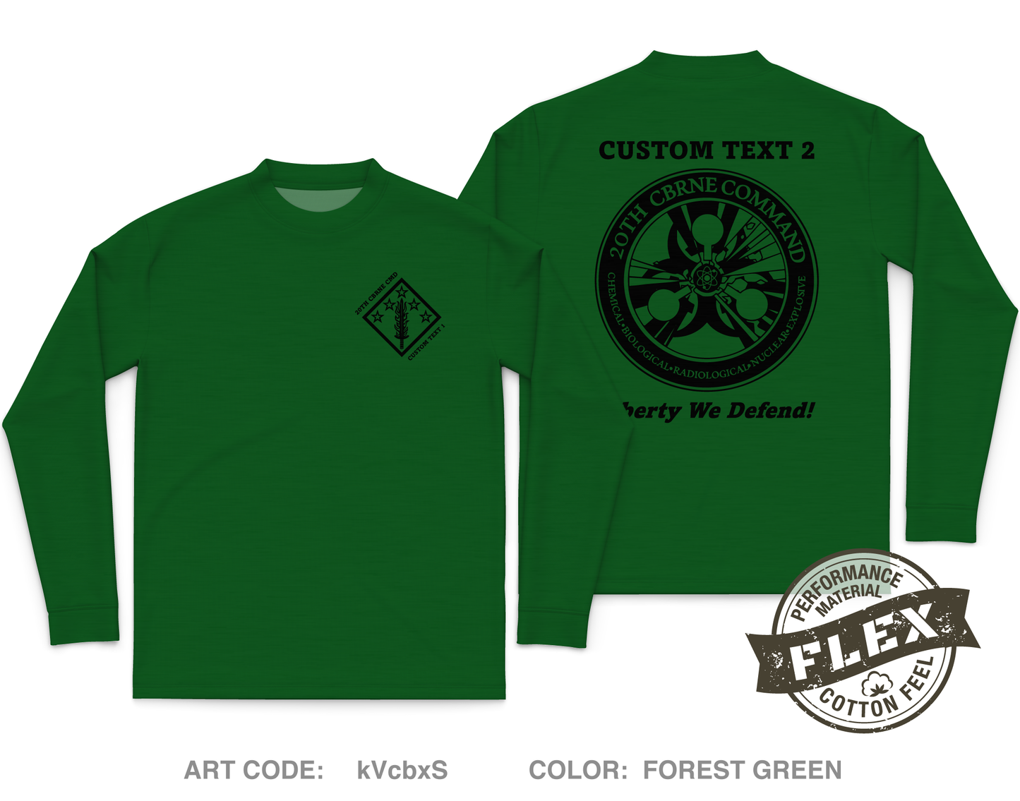 CUSTOM 20th CBRNE Command - Command Group Core Men's LS Flex Performance Tee - kVcbxS